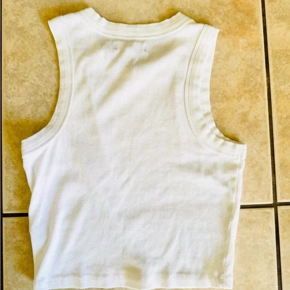 Madewell White Ribbed Tank Top - Picture 2 of 3